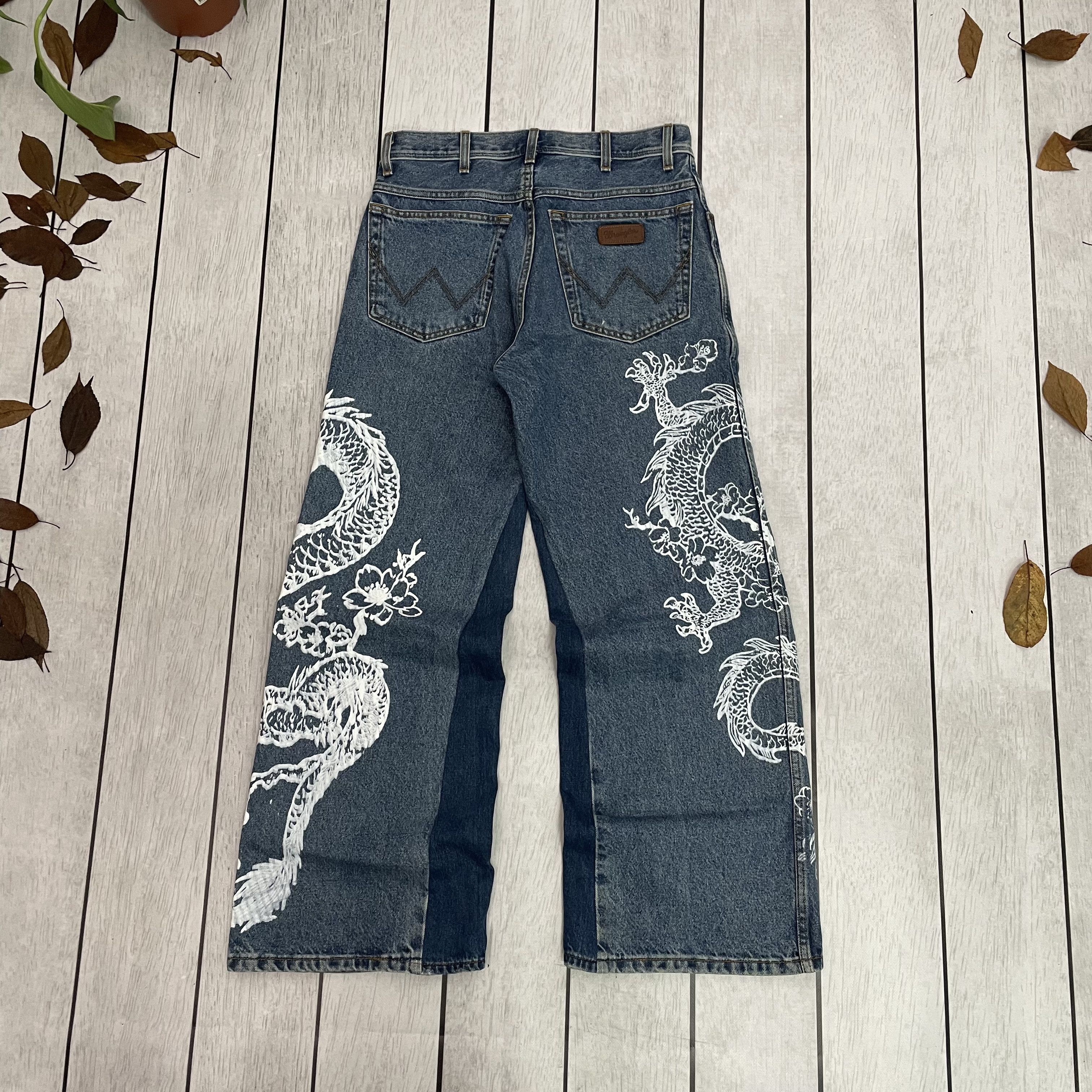 Wrangler Custom Wrangler baggy Jeans japanese style Y2K Alt 1of1 Size US 32 / EU 48 - 9 Thumbnail