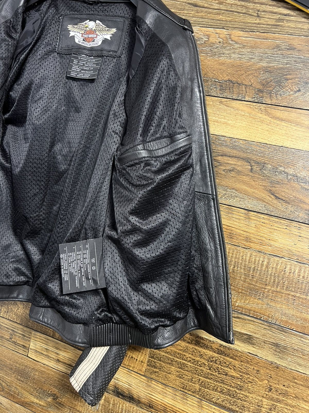 Harley Davidson HARLEY DAVIDSON Jacket Perforated Leather Bomber Racing Size US M / EU 48-50 / 2 - 14 Thumbnail