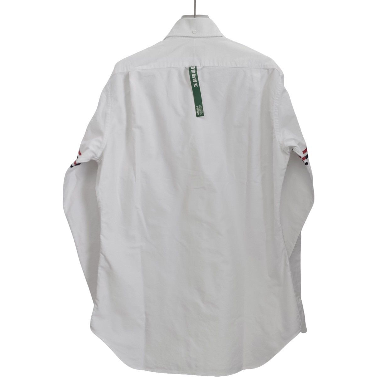 Thom Browne Thom Browne White Double Sleeve Logo Long Sleeve Shirt K26WX Size US L / EU 52-54 / 3 - 2 Thumbnail