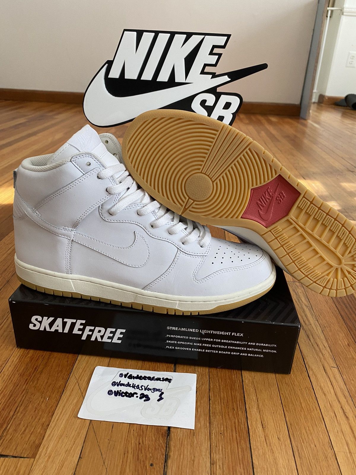 image of Nike Sb Dunk High Look See Sample White Gum High 1/1 Us12 Shoes, Men's