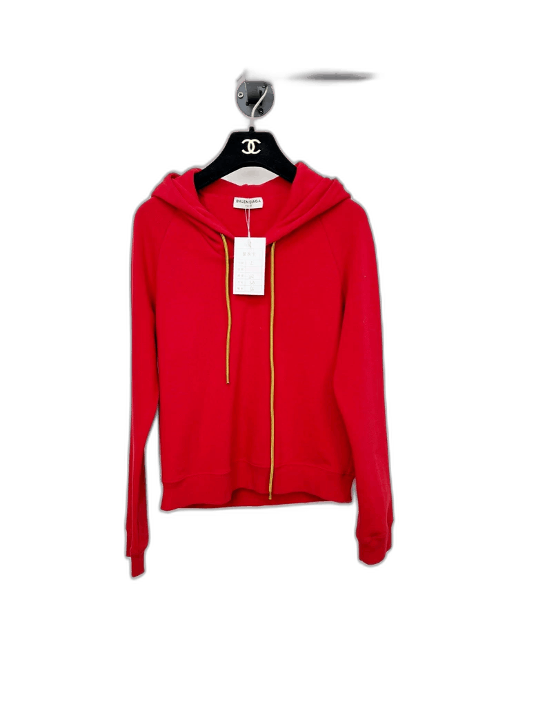 Balenciaga Balenciaga Red Hoodie with Yellow Detail Size L / US 10 / IT 46 - 1 Thumbnail