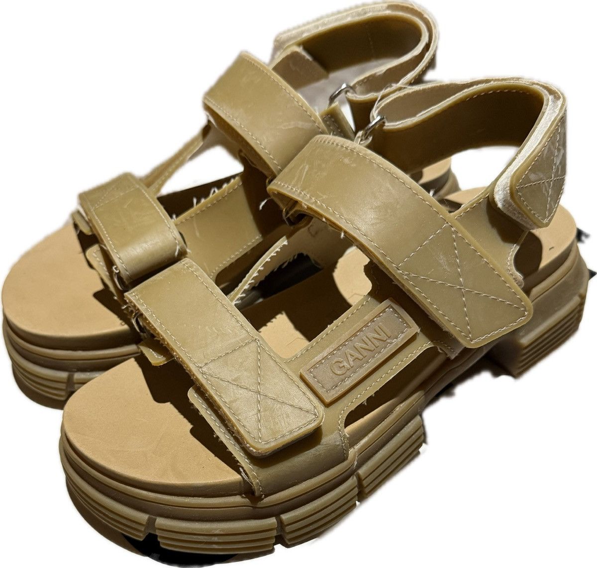 Ganni GANNI Recycled Rubber Sandals Size US 7 / IT 37 - 3 Thumbnail