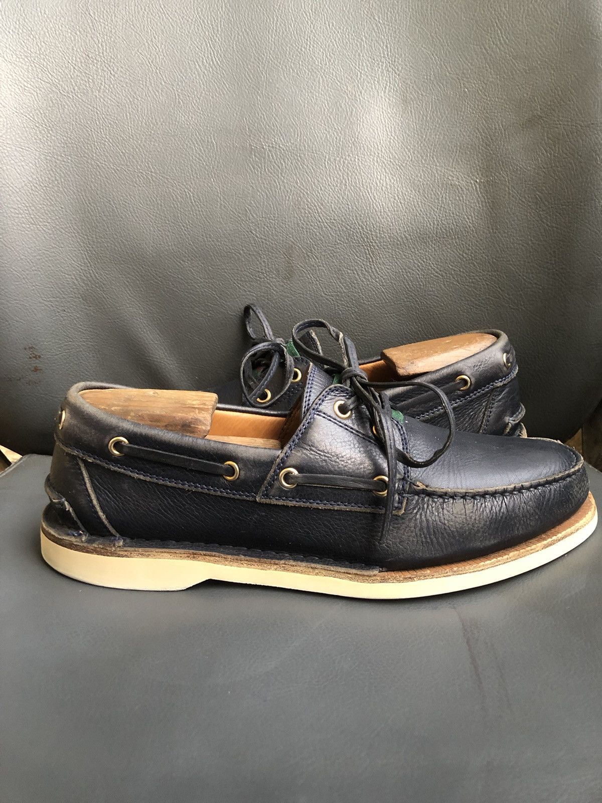 Gucci Gucci 473481 Blue Leather Men’s Boat shoes Sie 6.5 Size US 6.5 / EU 39-40 - 8 Thumbnail