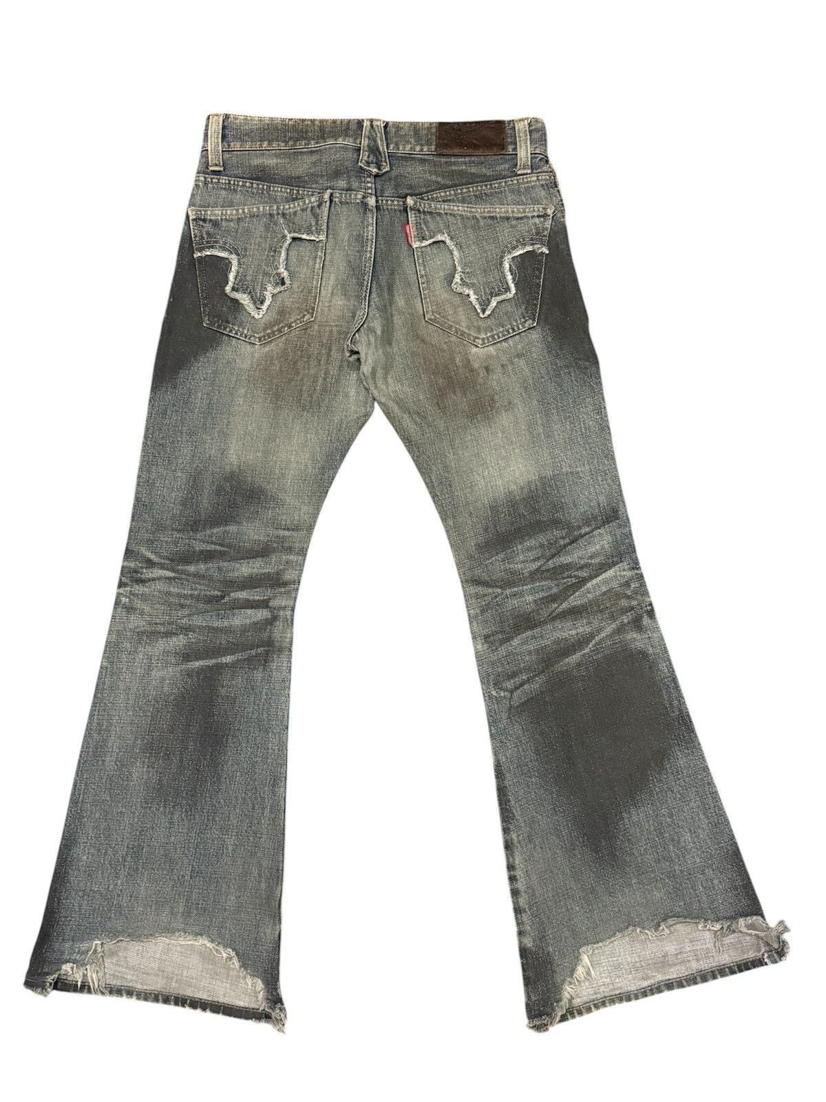 Tornado Mart TORNADO MART FLARED DISTRESSED BOOTCUTJEANS Size US 31 - 2 Thumbnail