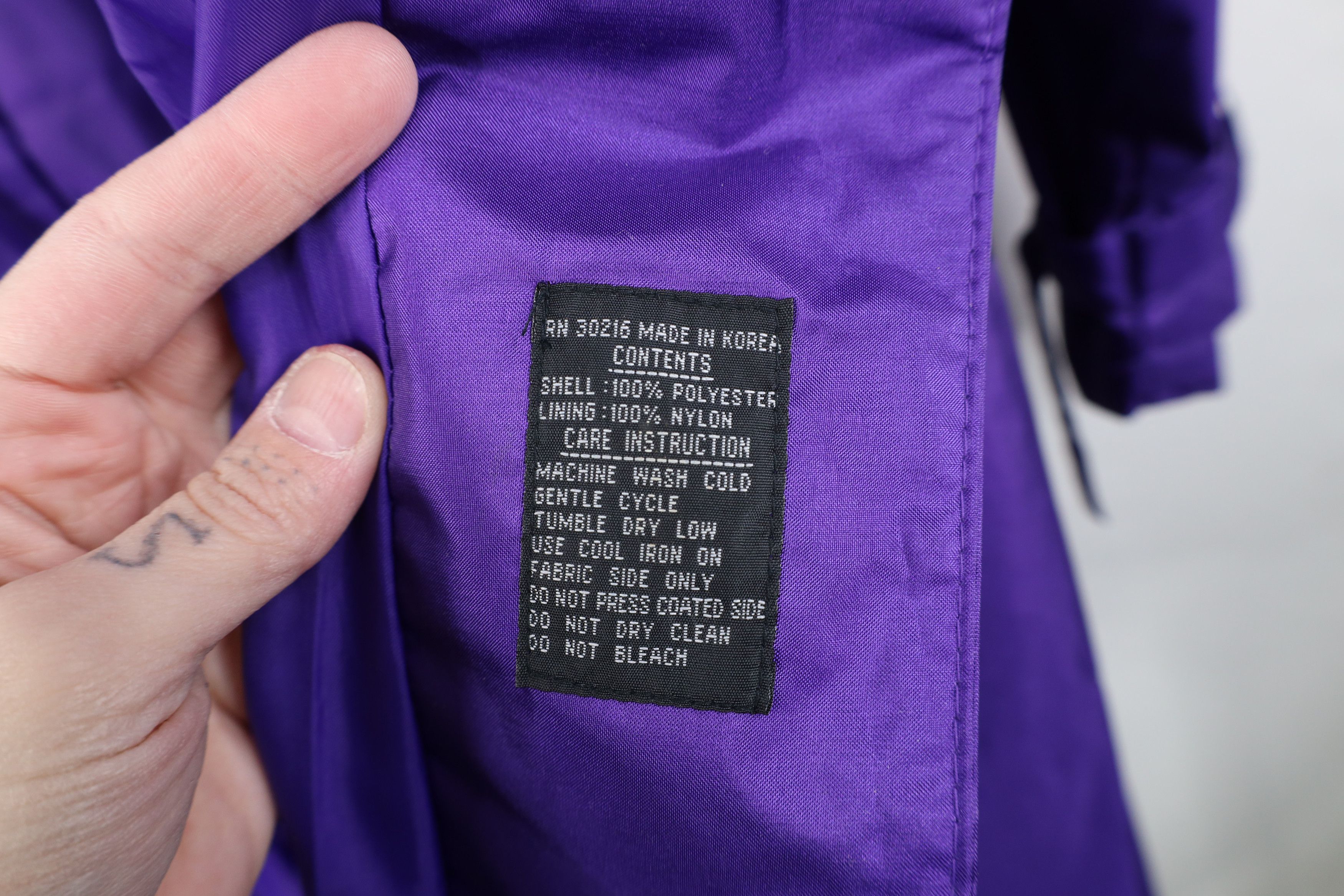 Vintage Vintage 90s Pelle Belted Trench Coat Rain Jacket Purple Size XXL / US 16-18 / IT 52-54 - 12 Thumbnail