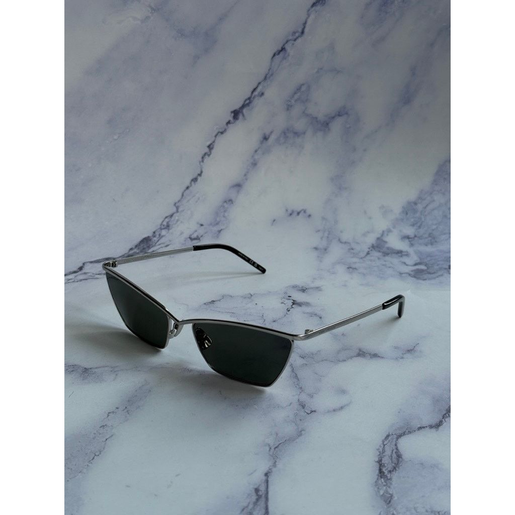 Saint Laurent Paris NEW Saint Laurent SL637 Cat Eye Sunglasses in Silver Metal Size ONE SIZE - 3 Thumbnail