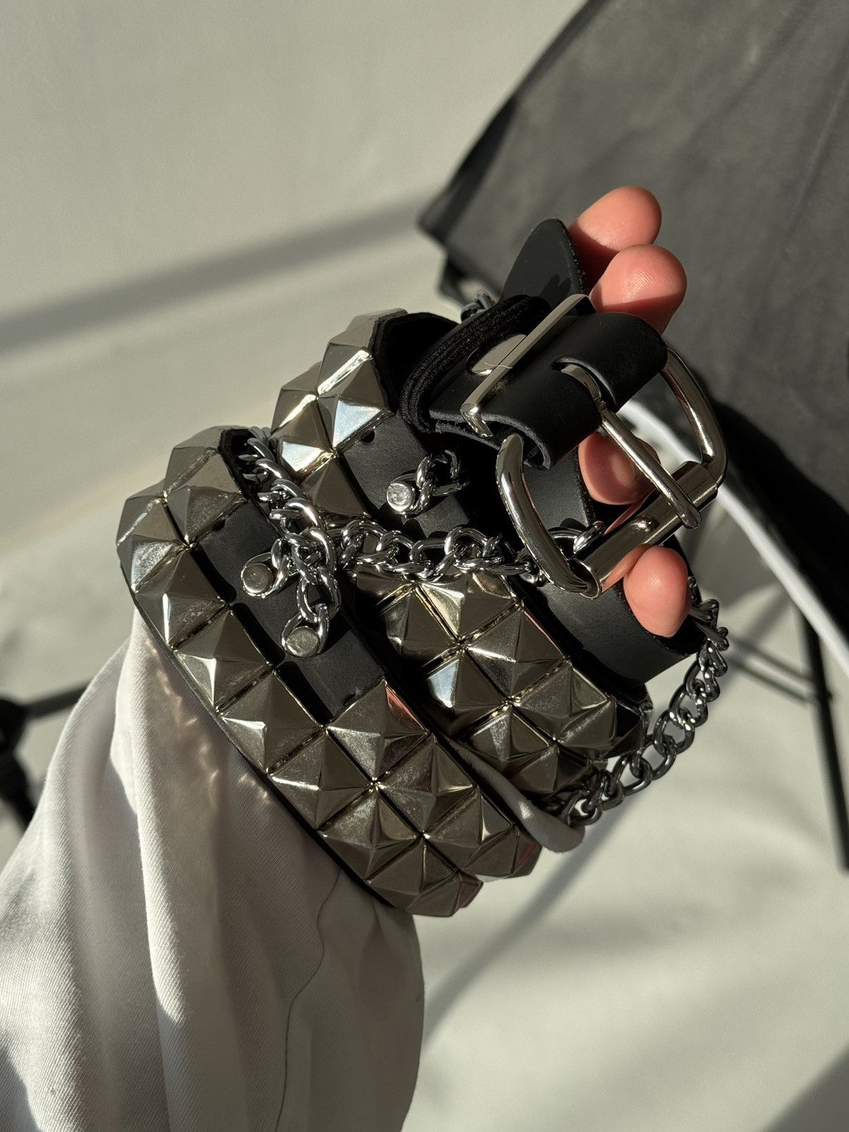 Hysteric Glamour × Japanese Brand Vintage Belts Y2K Rhinestones Punk leather belt Japanese Size ONE SIZE - 19 Thumbnail