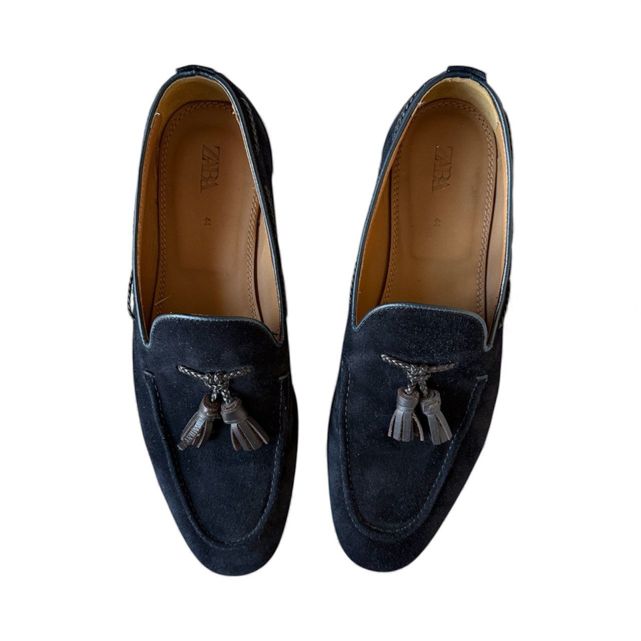 Zara Zara Man Navy Blue Suede Loafers - Size 44 Size US 11 / EU 44 - 3 Thumbnail
