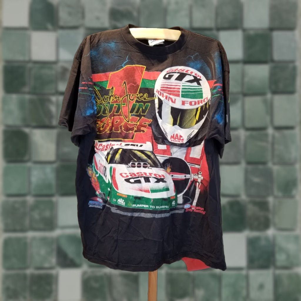 Logo Athletic VINTAGE John Force NHRA GTX Winston Drag Racing Black T-Shirt XL Mens Short Sleeve Crew Neck Cotton Logo Athletic 1980s 1990s Graphic Size US XL / EU 56 / 4 - 1 Thumbnail
