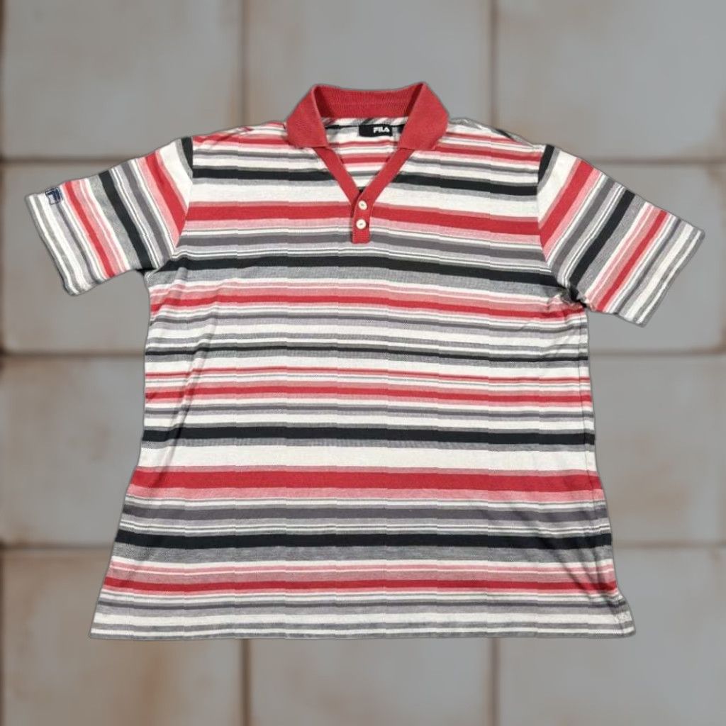 Fila VINTAGE Fila Polo Shirt Adult M Red Striped Tennis Retro Y2K Size US M / EU 48-50 / 2 - 1 Thumbnail
