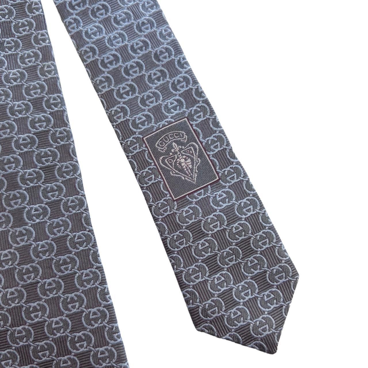 Gucci Vintage Gucci Monogram Silk Tie Size ONE SIZE - 2 Thumbnail
