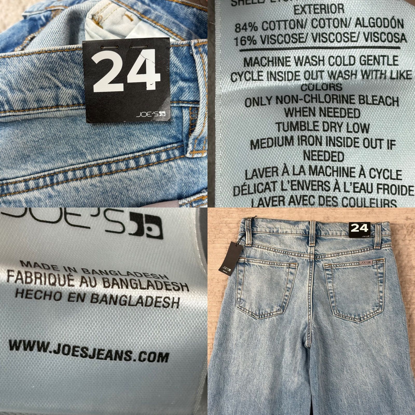 Vintage Joes Jeans Hanoi Low Rise Wide Leg Jeans Light Wash Blue Denim 24 NWT Women Wide-Leg 5-Pocket Zip Button Inseam 31"} Size 42" / US 20 - 8 Thumbnail