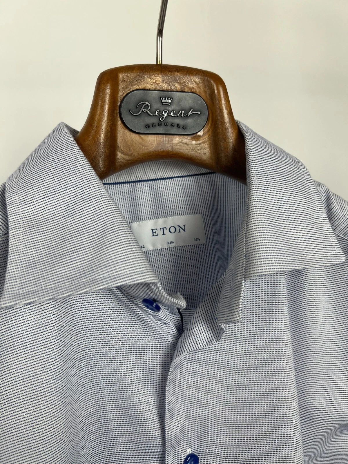 Eton Eton Men's Button Up Long Sleeve Micro Polka Dot Size US L / EU 52-54 / 3 - 4 Thumbnail
