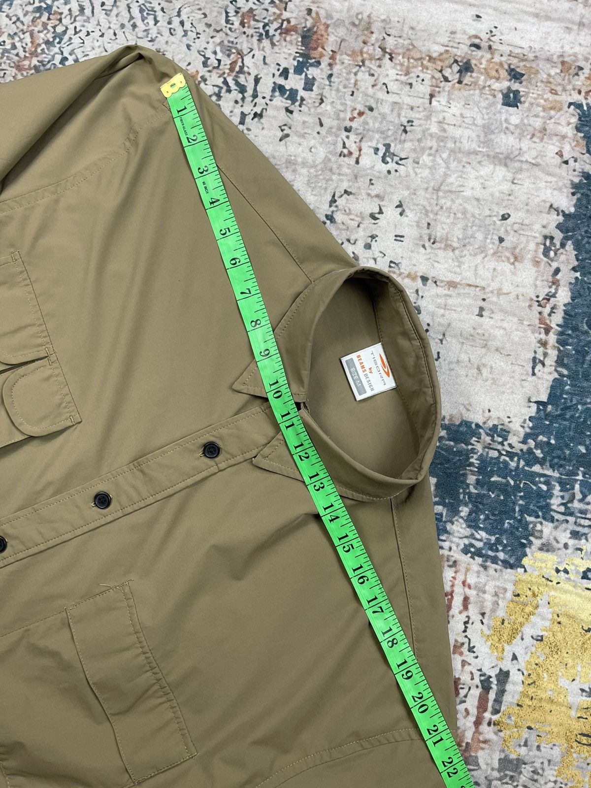 Beams Plus Tigora x Beams Design Khaki Boxy Silhouette Outdoor Shirt Size US M / EU 48-50 / 2 - 11 Thumbnail