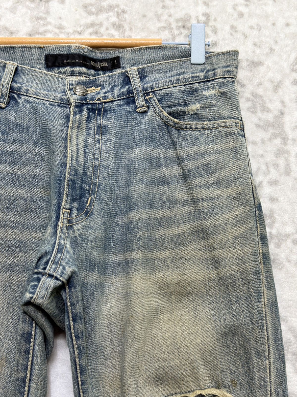 Schlussel Vintage Schlussel Y2K Grunge Distressed Denim Mud Wash Size US 30 / EU 46 - 5 Thumbnail