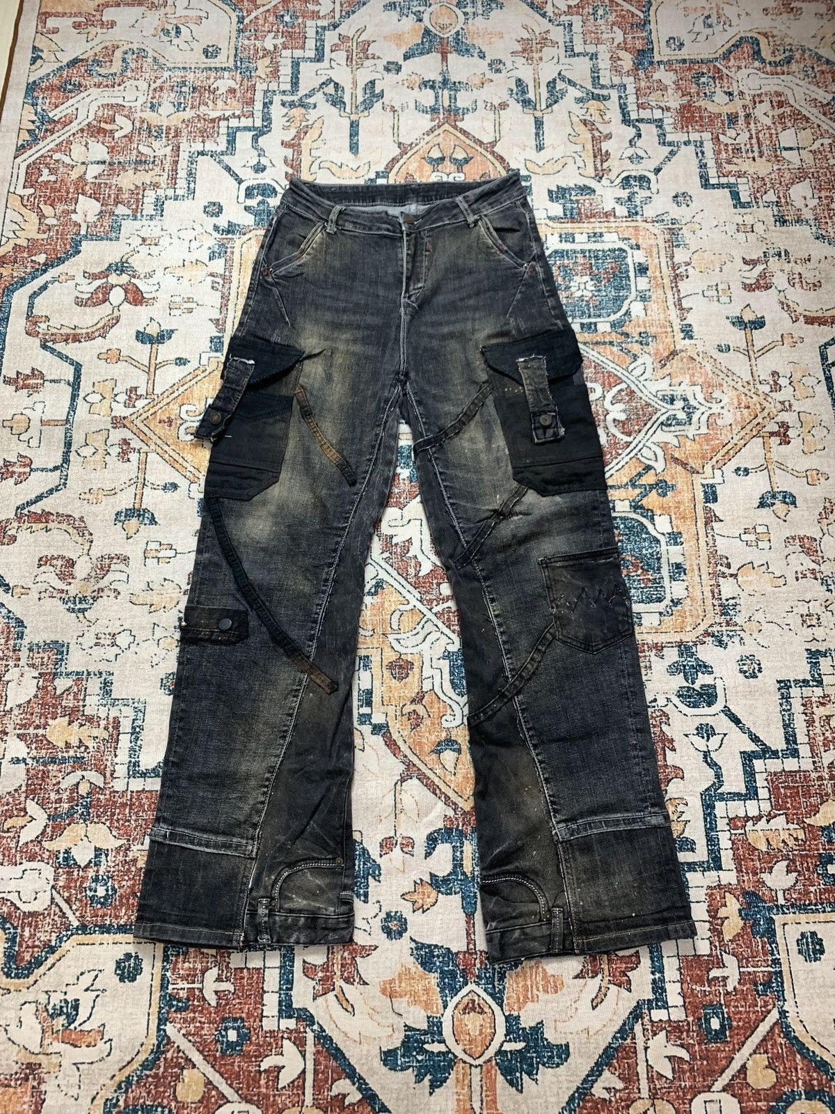 Other Spider Cargo Black Vertigo Trouser Flared Pants Rework Size US 30 / EU 46 - 1 Thumbnail