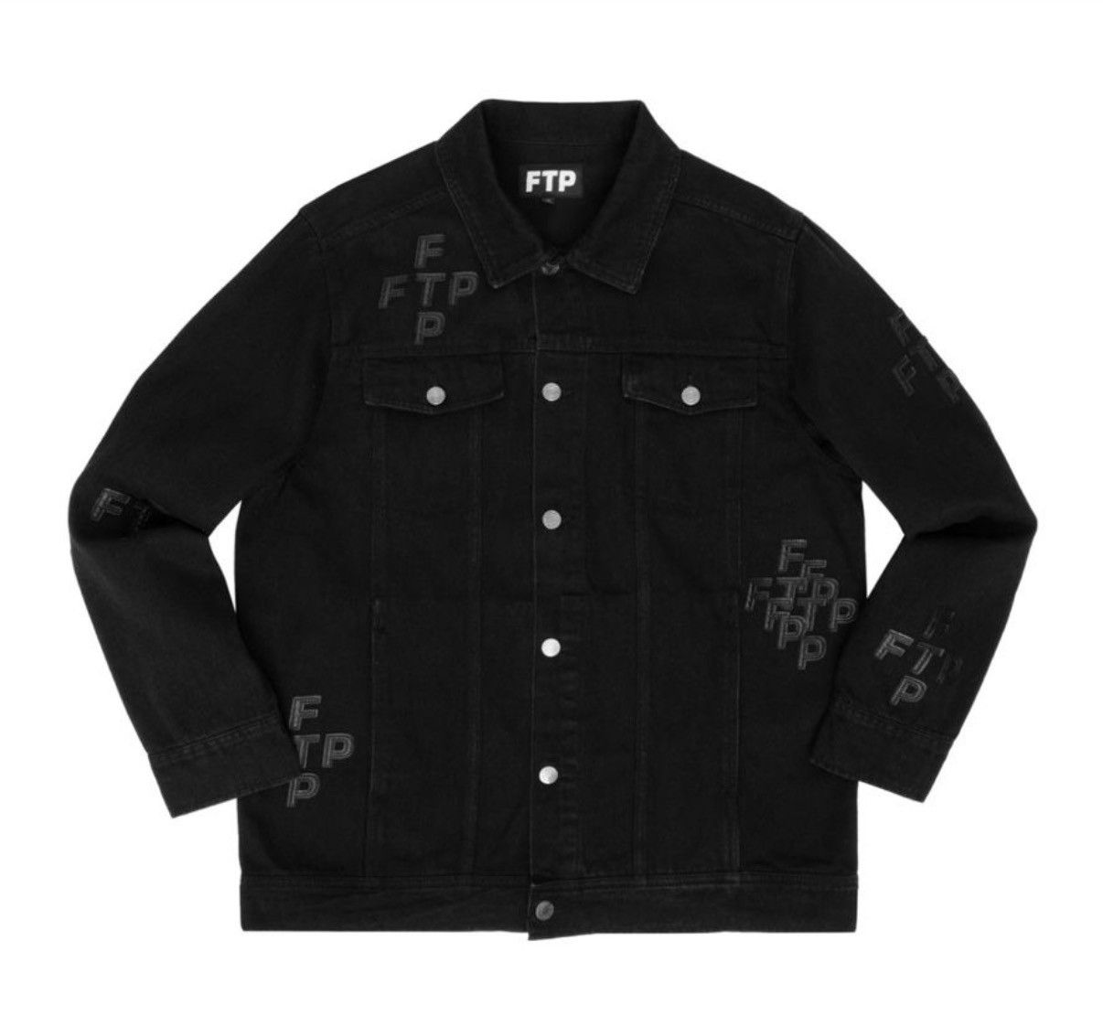 Fuck The Population FTP Cross Logo Denim Trucker Jacket Size US L / EU 52-54 / 3 - 5 Thumbnail
