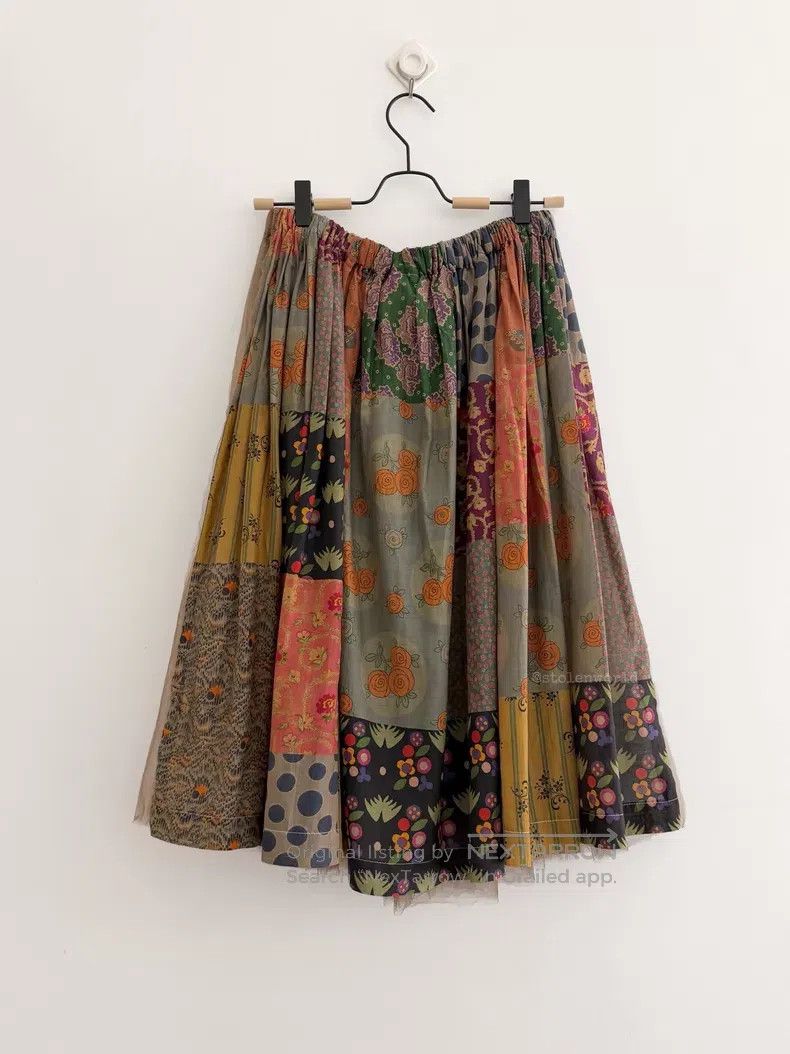 Comme des Garcons Comme Des Garcons size F Patchwork Printed Tulle Skirt Size 23" - 2 Thumbnail