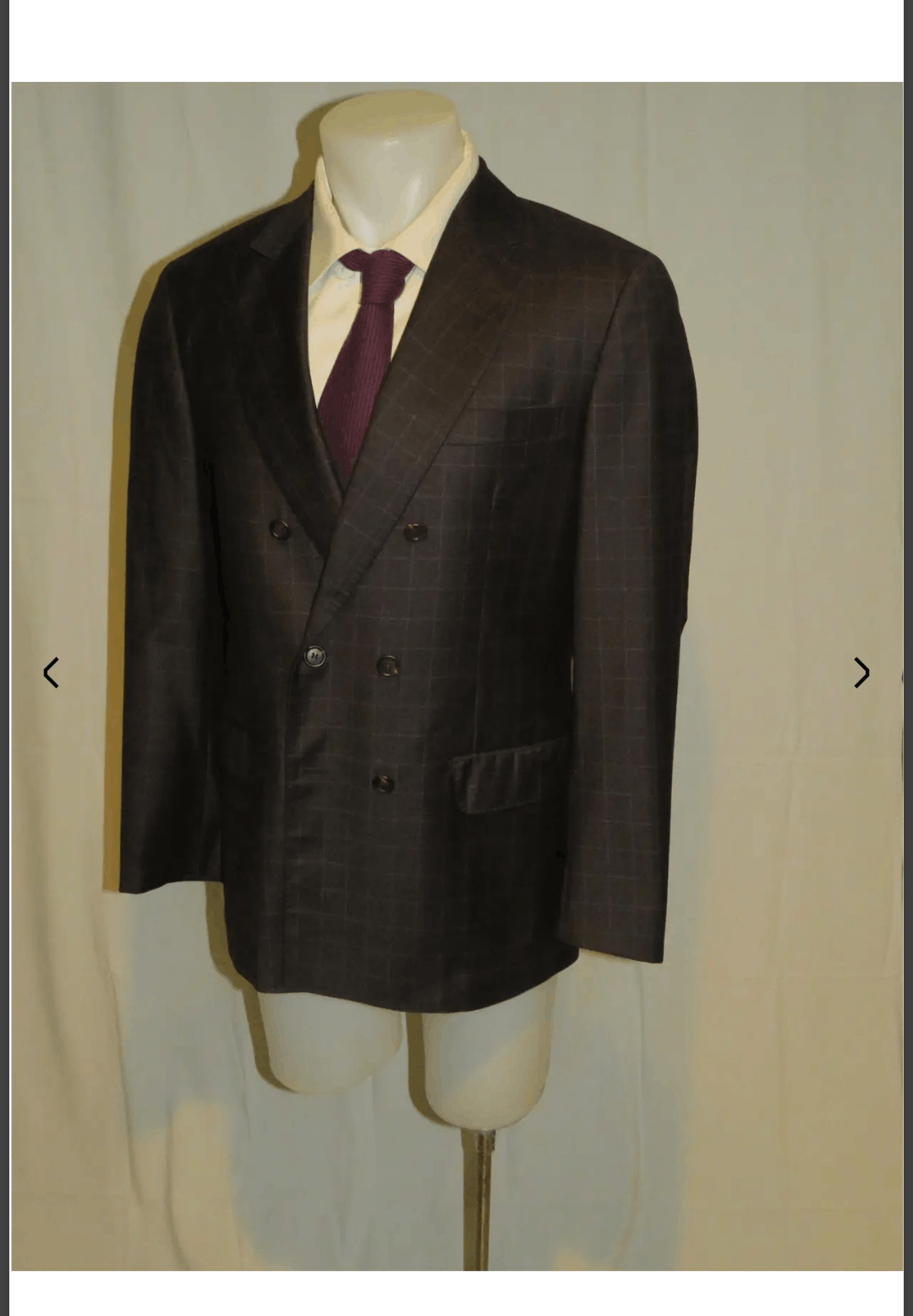 Brunello Cucinelli Brown Windowpane Double Breasted Blazer 40 NWT $2995 Size 40R - 5 Thumbnail