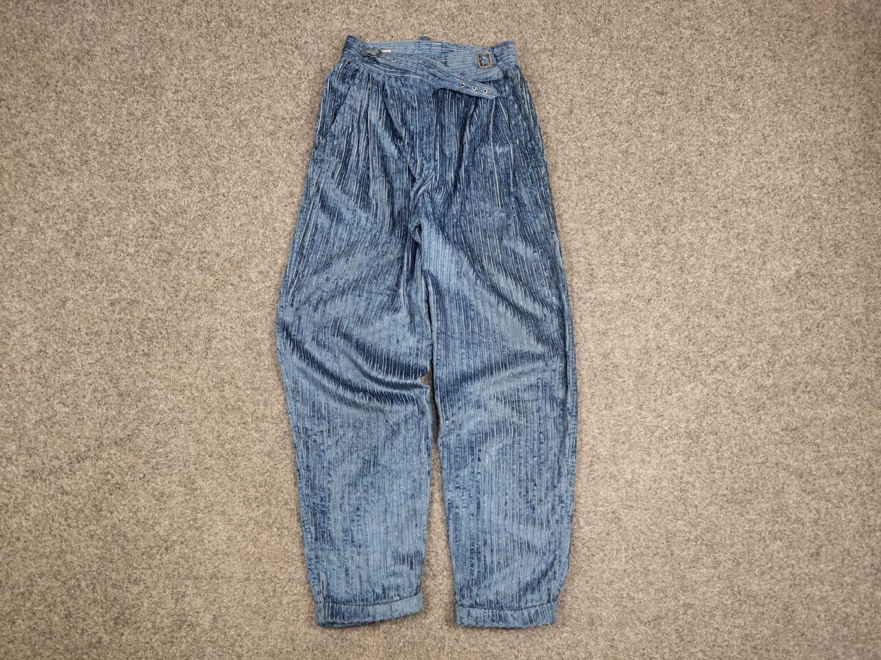 Escada Vintage Escada By Margaretha Ley Corduroy Velour Blue Pants Size 27" / US 4 / IT 40 - 9 Thumbnail