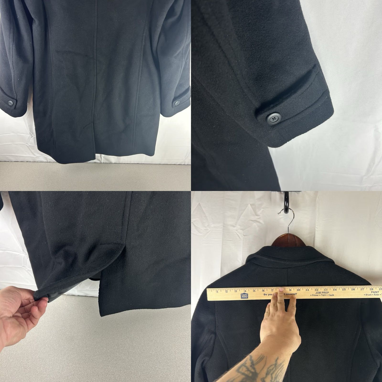 Vintage LL Bean Womens 12 Reg Black Lambswool Preppy Long Overcoat Quiet Luxury Outdoor Overcoat BlacK Lambswool 90s Preppy City Ivy Womens Size XL / US 12-14 / IT 48-50 - 9 Thumbnail