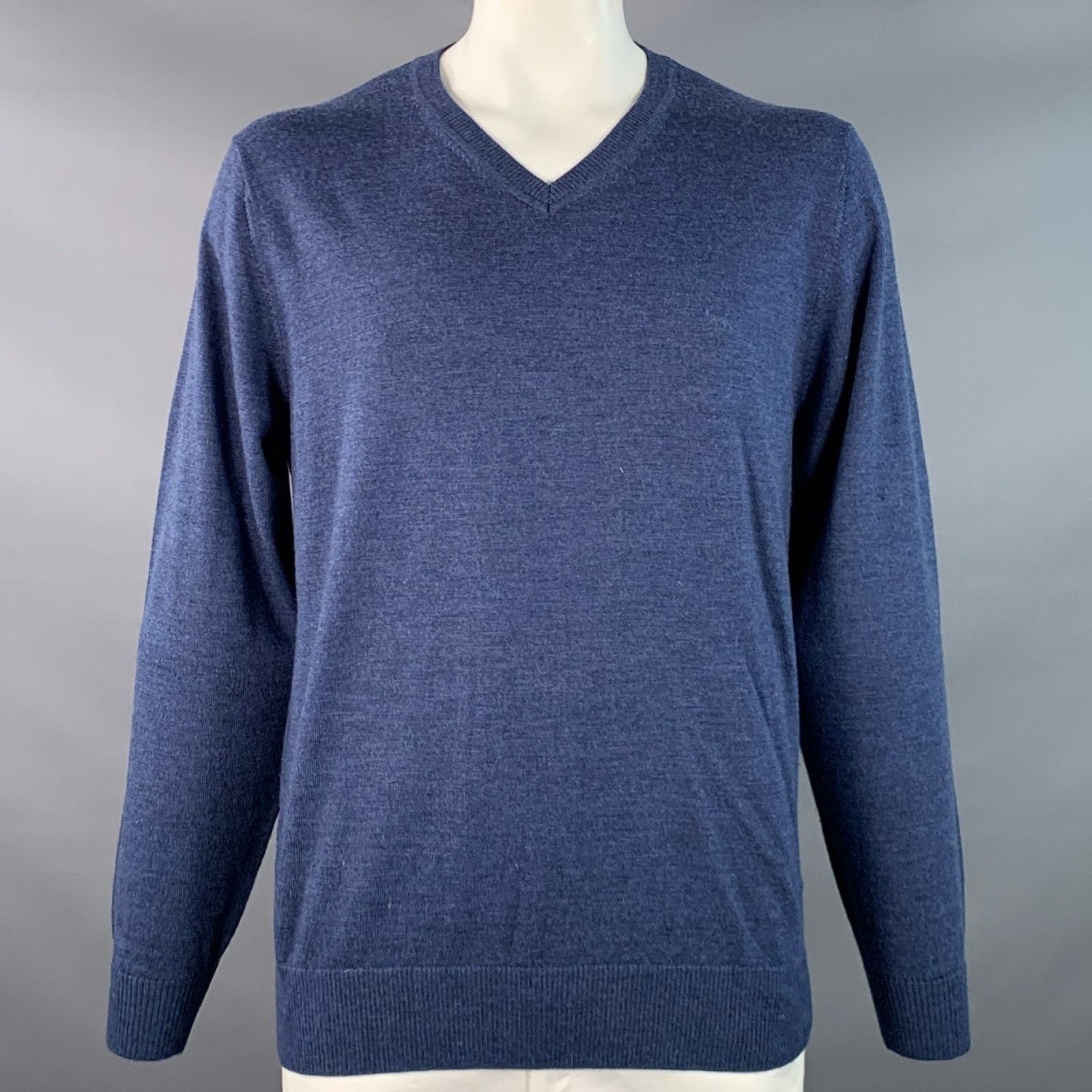 Rodd & Gunn XL Blue Heather Knit Merino Wool Long Sleeve V-Neck Sweater Size XL / US 12-14 / IT 48-50 - 1 Thumbnail