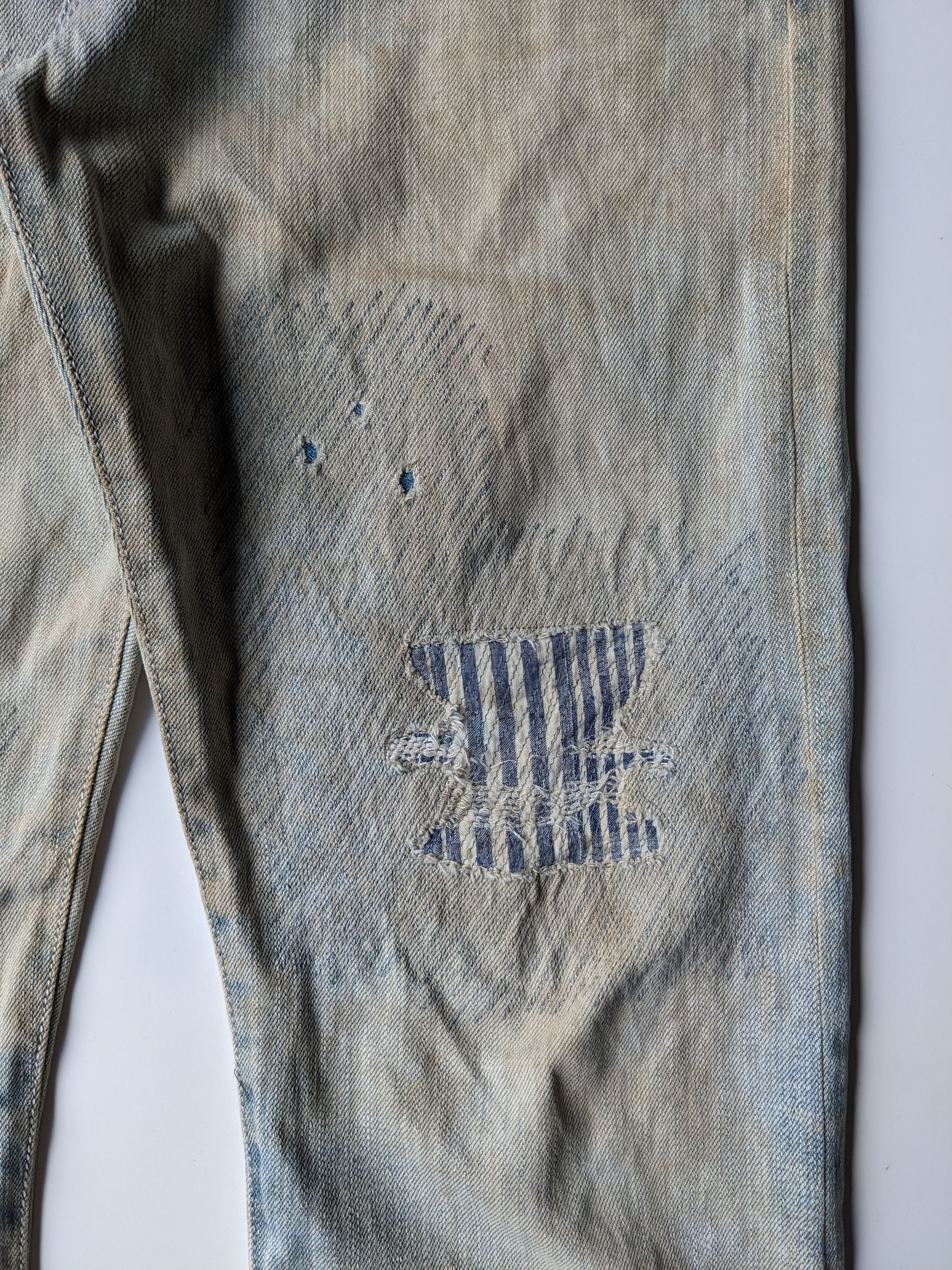Japanese Brand Dope & Drakkar mudwash sashiko selvedge jeans Size US 33 - 7 Thumbnail