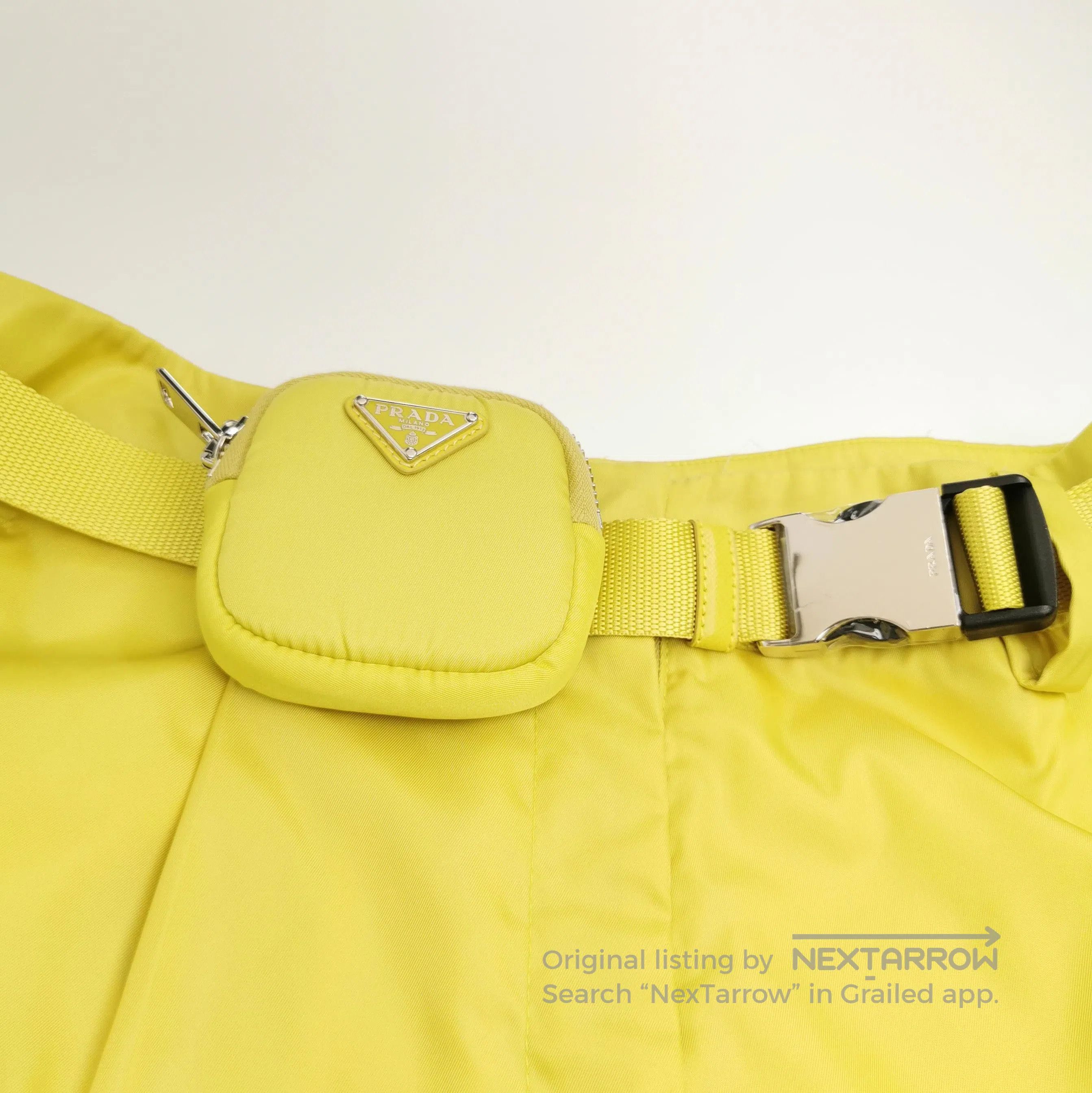 Prada Prada Yellow Belted Shorts with Pocket . Size 39" - 2 Thumbnail