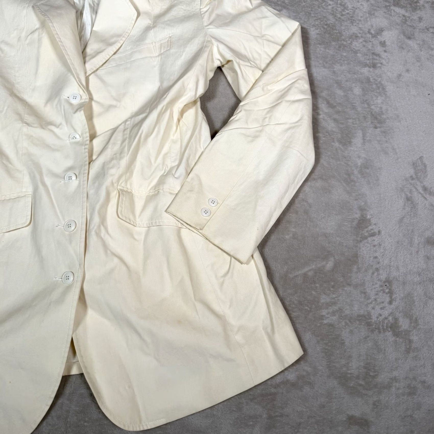 Kenzo VINTAGE KENZO Blazer Womens 40 White Long Jacket Button Casual Formal Coat 5-Button Regular Size Women Stain Size S / US 4 / IT 40 - 3 Thumbnail