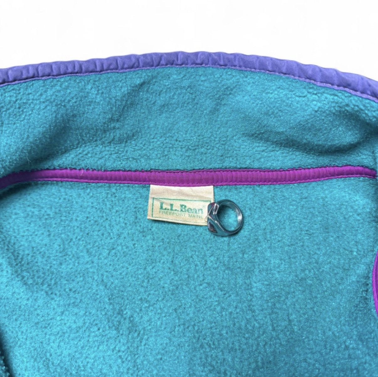 L.L. Bean 1990s L.L.Bean Green and Purple Fleece Size US L / EU 52-54 / 3 - 4 Thumbnail