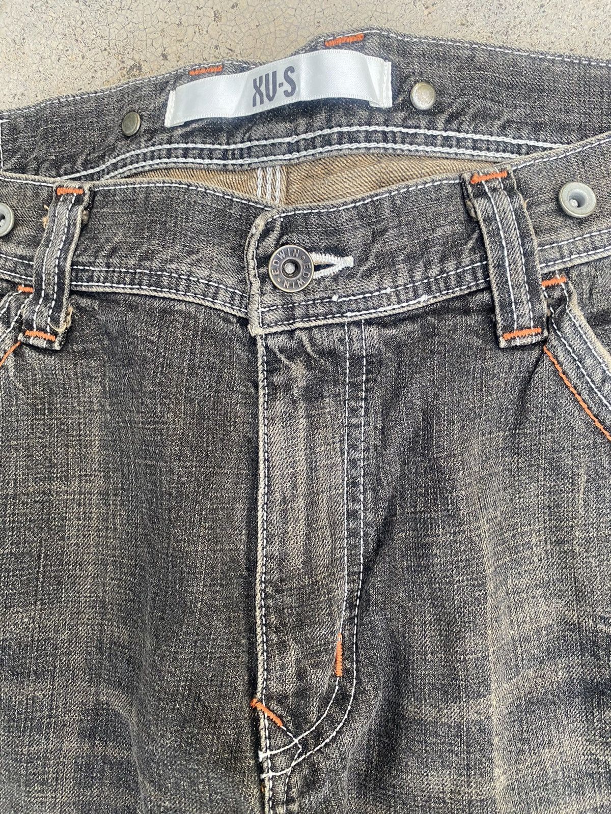 Edwin × Japanese Brand × Vintage Vintage y2k Edwin XV-S Faded Buckel Jeans Size US 33 - 5 Thumbnail