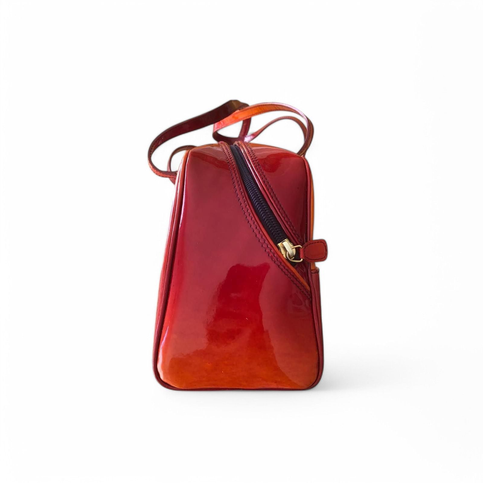 Dior Christian Dior - Vernice Red Nylon Handbag Shoulder Bag Size ONE SIZE - 4 Thumbnail