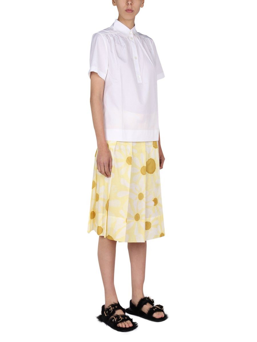 Marni o1y1125 Midi Skirt in Yellow/White Size 28" / US 6 / IT 42 - 4 Thumbnail