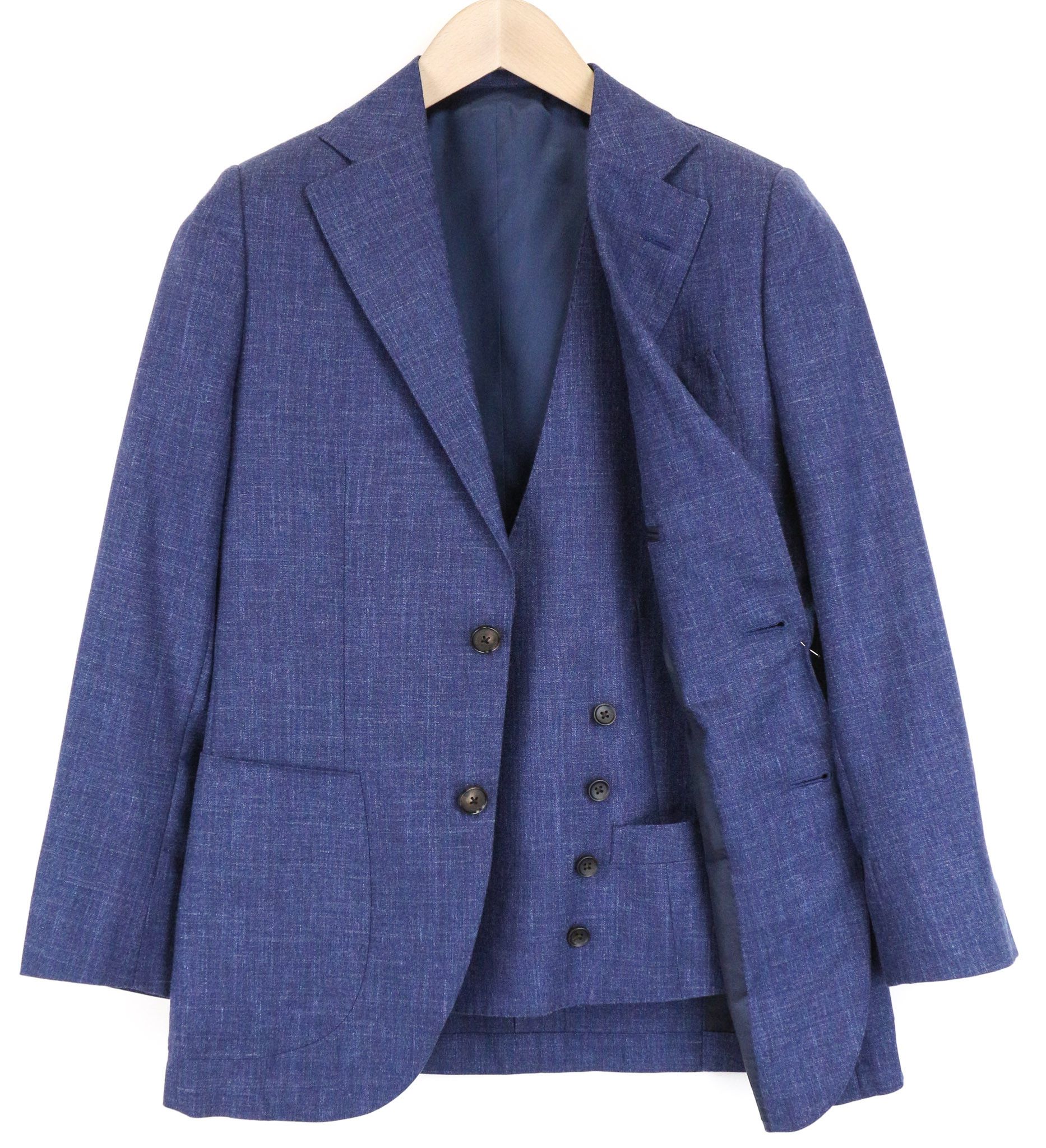 Suitsupply LA SPALLA UK32R Blue Wool Silk Linen Melange Blazer 75644 Size 34S - 1 Thumbnail