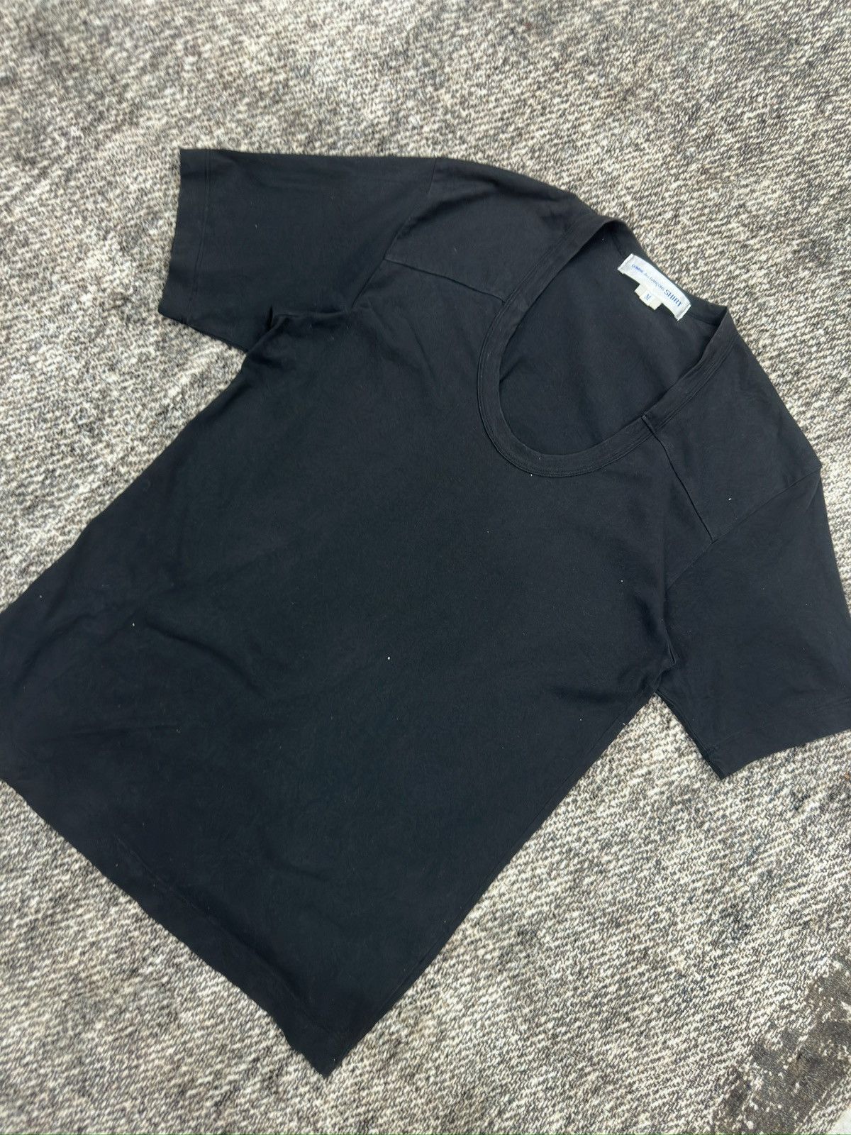Comme des Garcons × Comme des Garcons Homme × Japanese Brand CDG Plaint Black Tshirt Tee Size US M / EU 48-50 / 2 - 2 Thumbnail