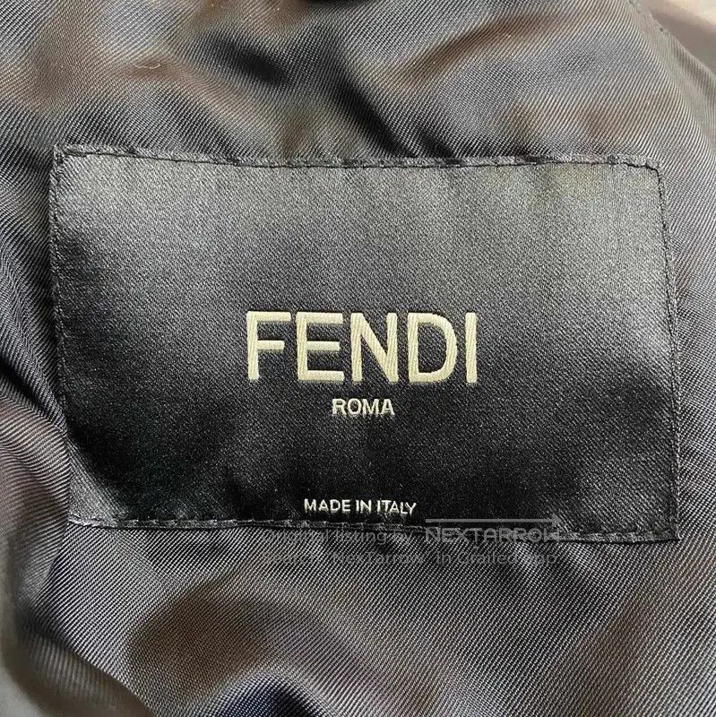 Fendi Fendi Black Wool Women's Jacket with Logo Collar . Size L / US 10 / IT 46 - 4 Thumbnail