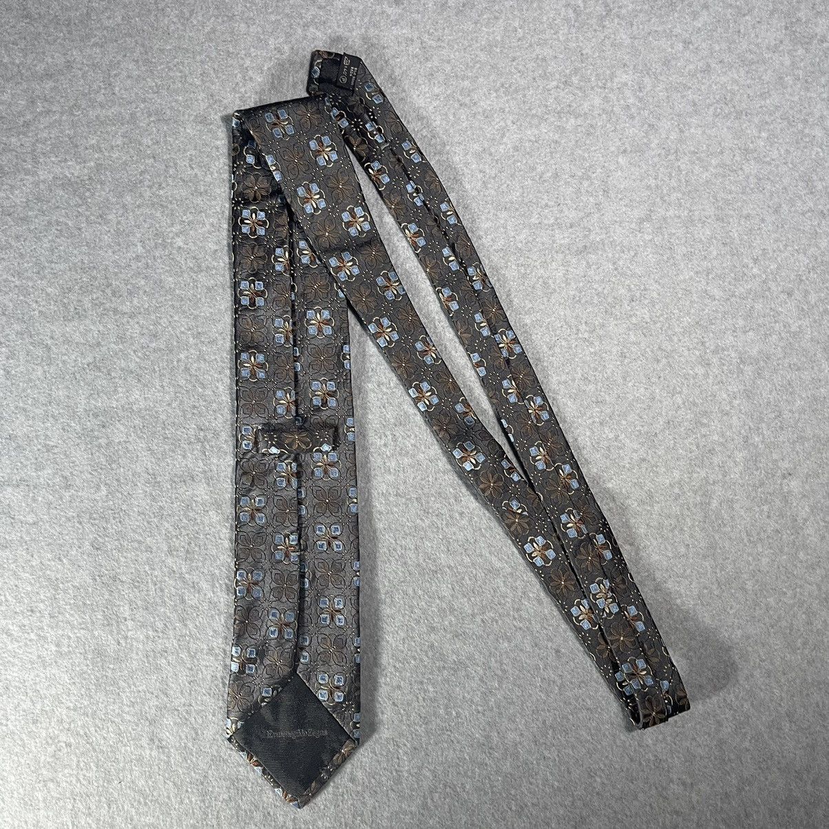 Ermenegildo Zegna Ermenegildo Zegna Silk Men’s Tie in Brown With Flower Prints Size ONE SIZE - 3 Thumbnail