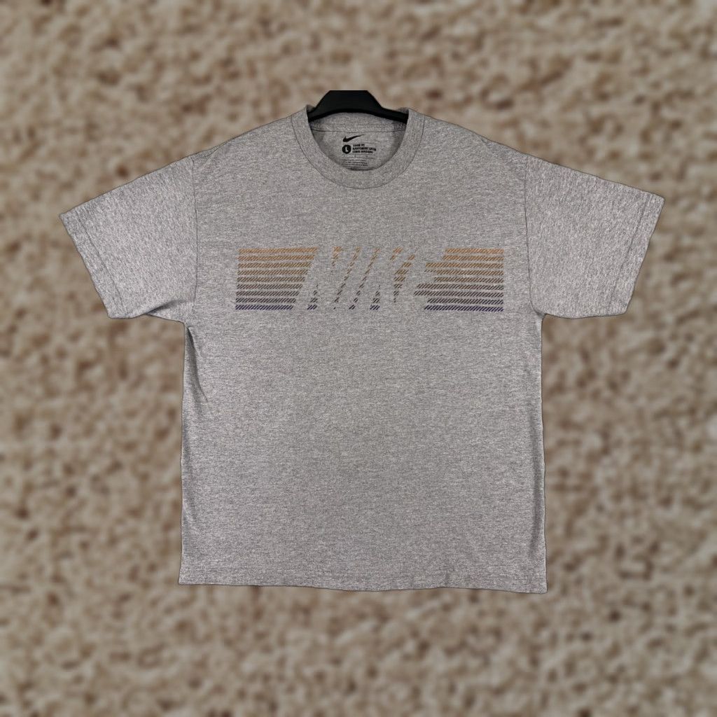Nike Nike Shirt Mens Large Gray Spellout Graphic Print Short Sleeve Cotton Blend Size US L / EU 52-54 / 3 - 1 Thumbnail