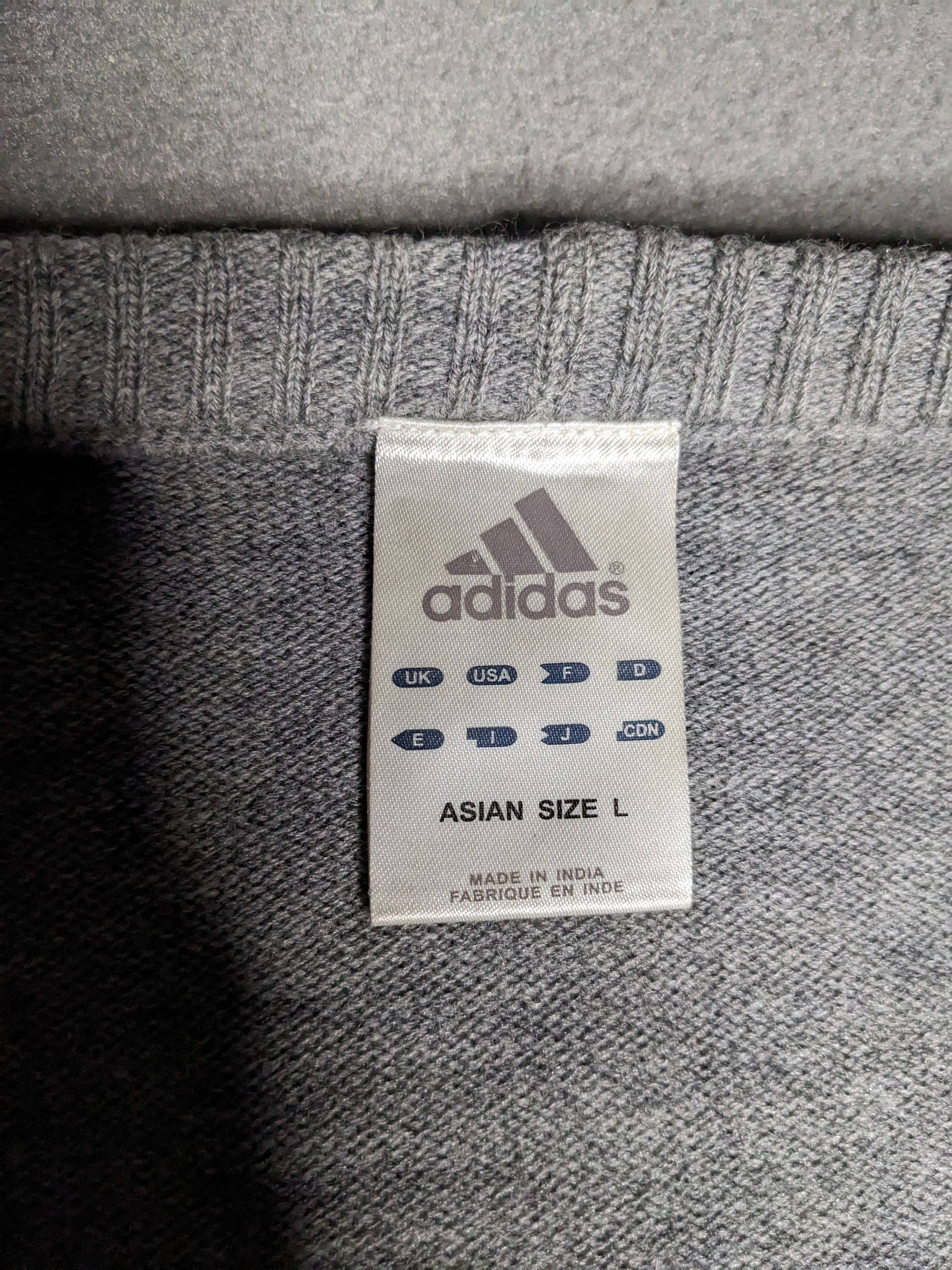 Adidas VTG Adidas Cardigan Knit Sweater Mens Large Wool Acrylic Y2K Size US L / EU 52-54 / 3 - 5 Thumbnail