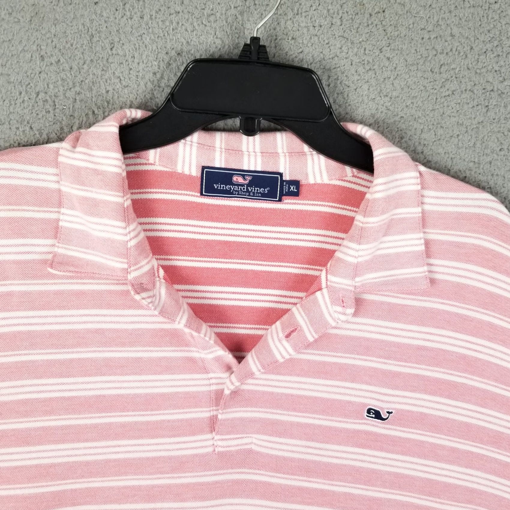 Vineyard Vines Vineyard Vines Shirt Polo Mens XL Pink Striped Short Sleeve Golf Stretch Whale Size US XL / EU 56 / 4 - 2 Thumbnail