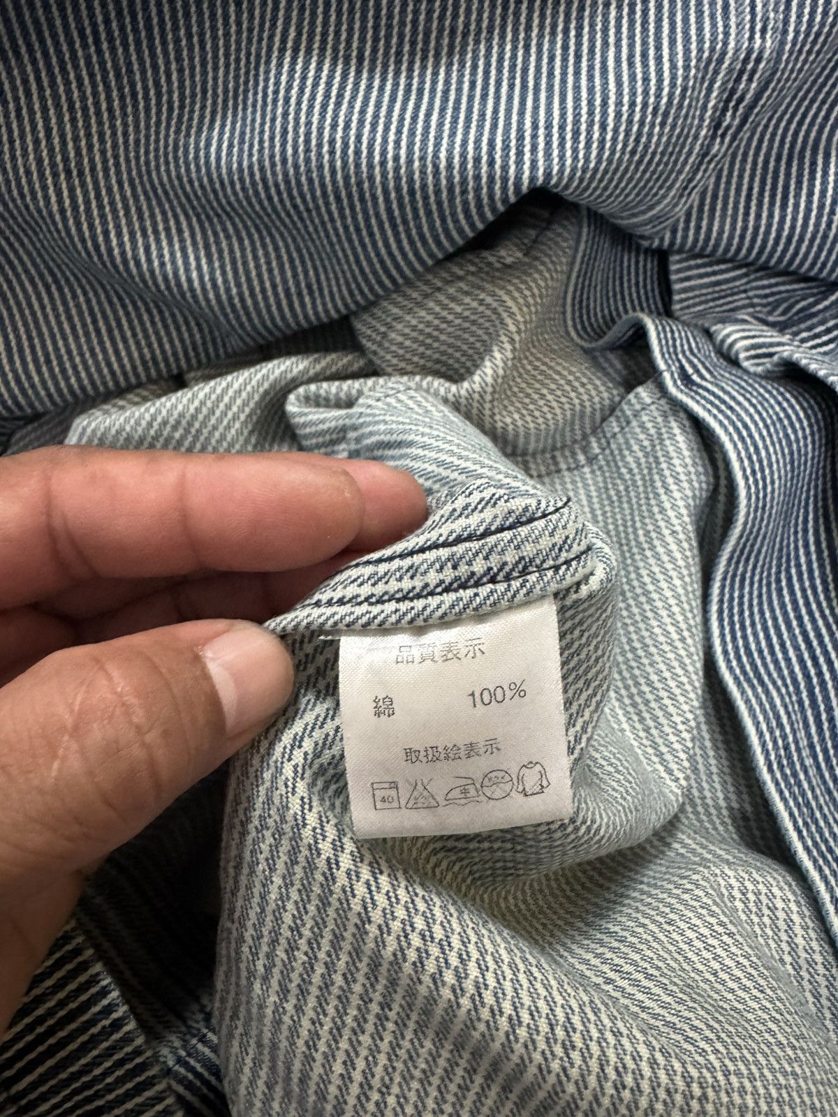 Japanese Brand VINTAGE BC FACTORY HICKORY SLASH POCKET JACKET Size US L / EU 52-54 / 3 - 11 Thumbnail