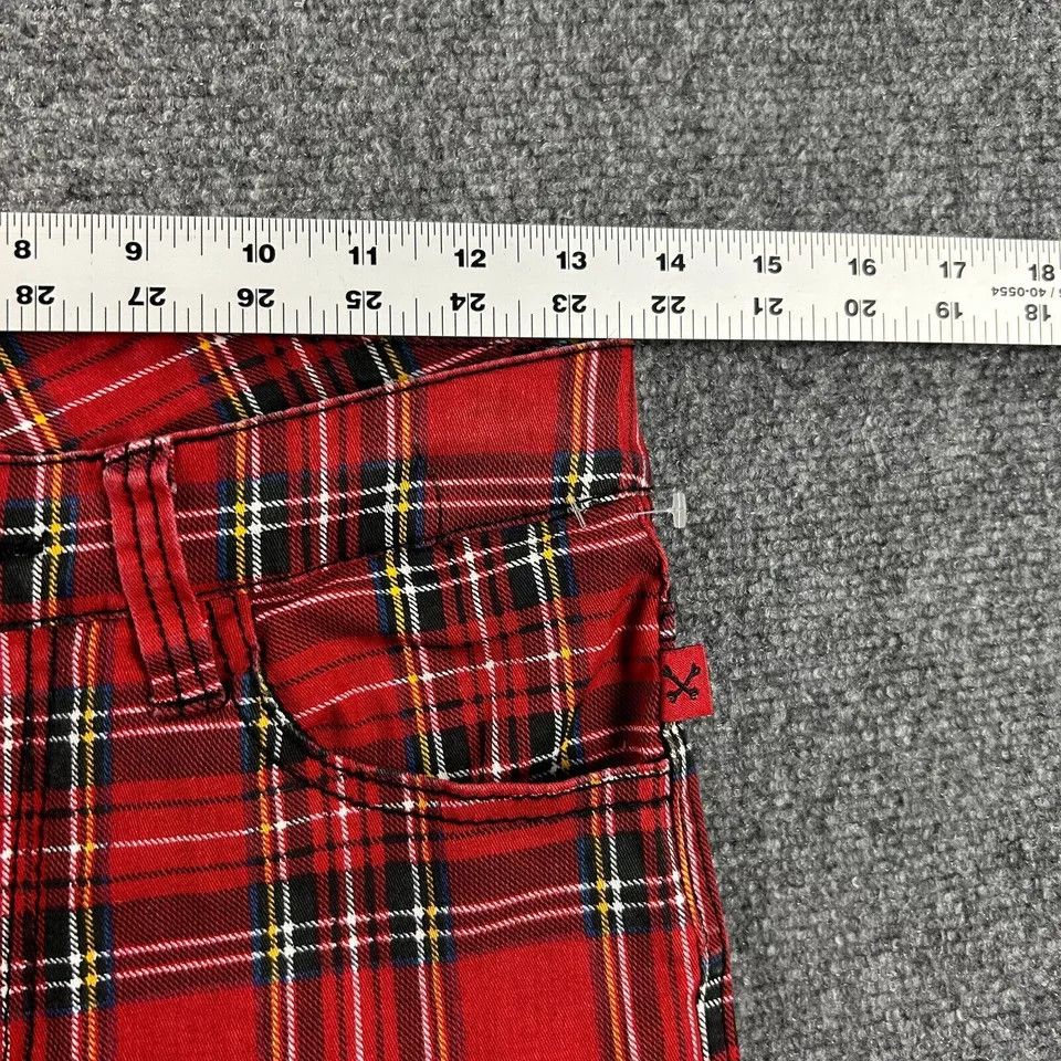 Other Royal Bones Juniors 5 Plaid Red Skinny Casual Cotton Blend Size 26" / US 2 / IT 38 - 5 Thumbnail