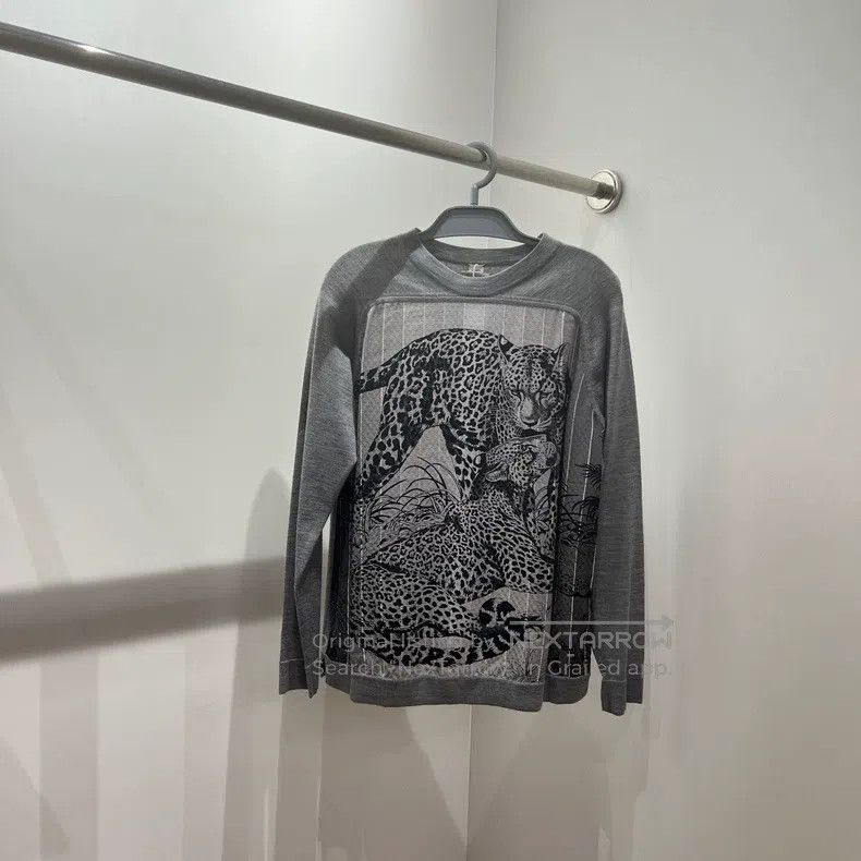 Hermes Leopard print silk long-sleeved