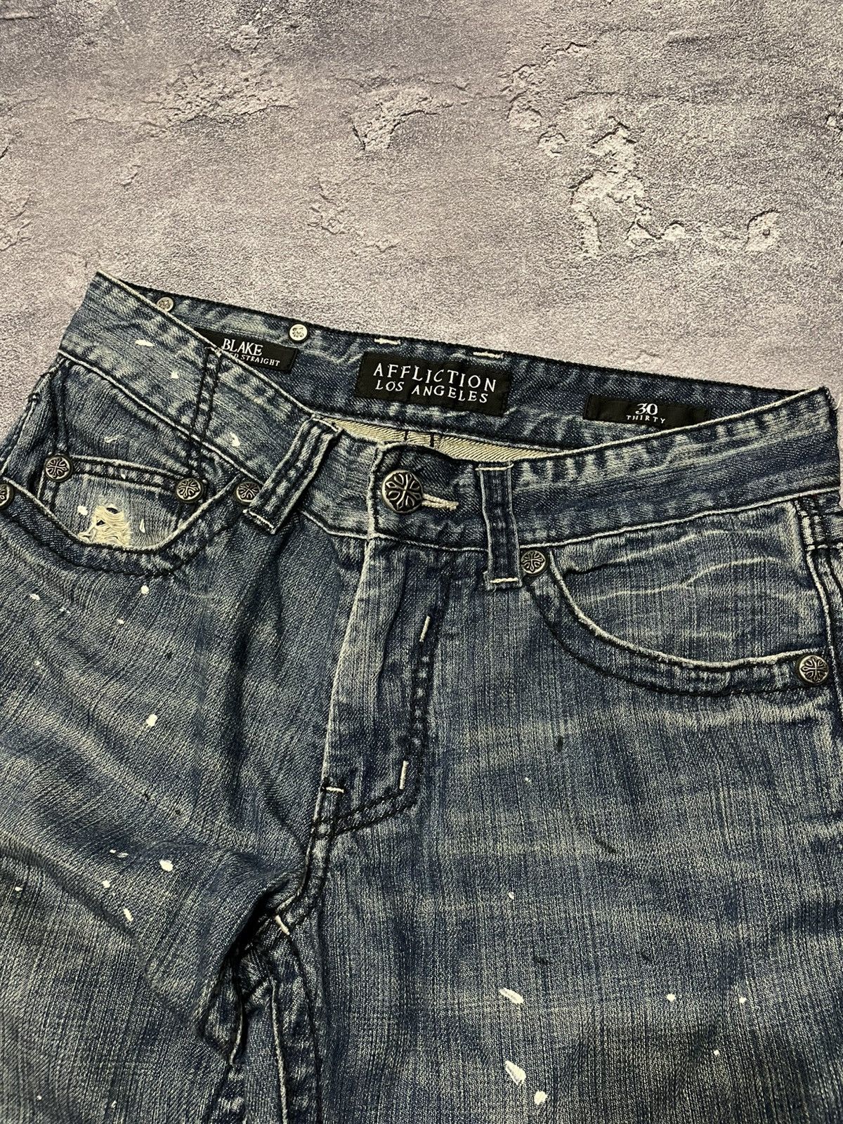 Affliction × Vintage Crazy Y2K Vintage Affliction Faded Distressed Jeans Size US 30 / EU 46 - 6 Thumbnail