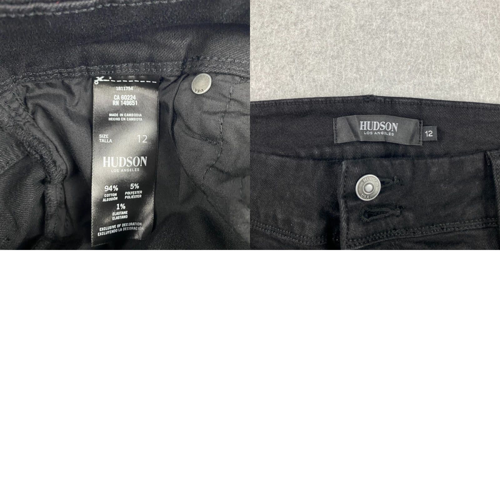 Hudson Hudson Jeans Womens 12 Black Slim Straight Leg Stretch Denim Pockets 5-Pocket Design Modern Size 34" / US 12 / IT 48 - 8 Thumbnail
