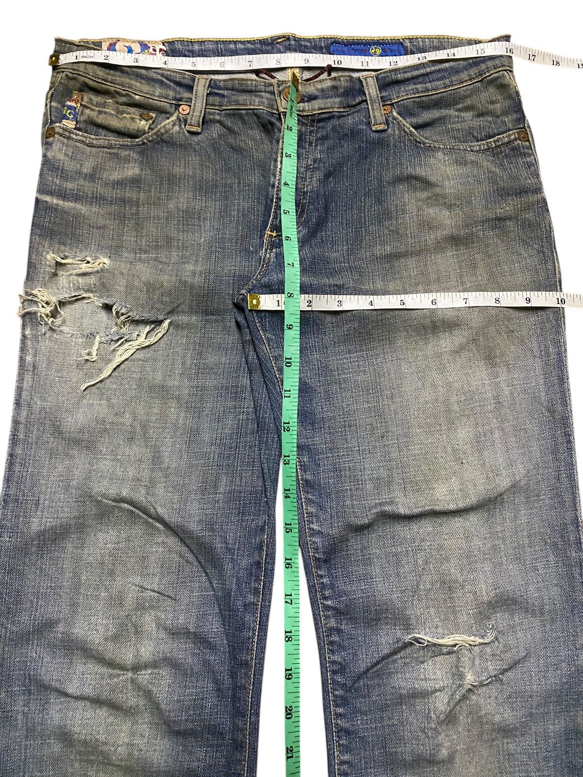 If Six Was Nine Rare Vintage Adriano Goldschmied Distressed Flare Jeans Size US 32 / EU 48 - 16 Thumbnail
