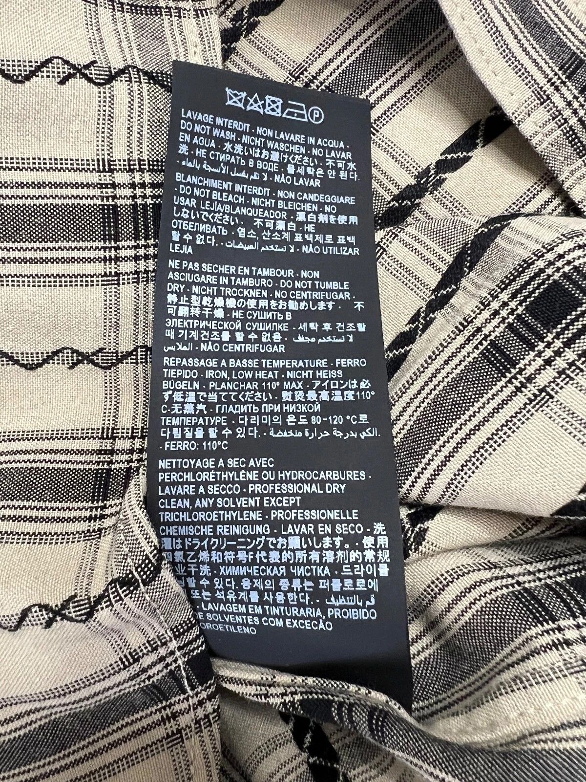 Saint Laurent Paris PLAID SHIRT IN BEIGE oversized Checkered viscose Size US M / EU 48-50 / 2 - 4 Thumbnail