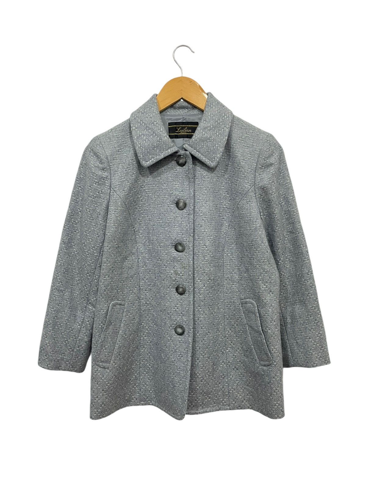 VINTAGE LORO PIANA X LEILIAN JAPAN BLUE WOLL COAT
