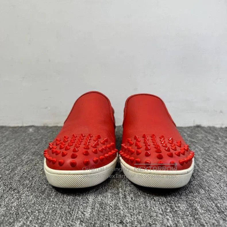 Vintage Christian Louboutin Red Studded Leather Shoes. Size US 10.5 / EU 43-44 - 2 Thumbnail