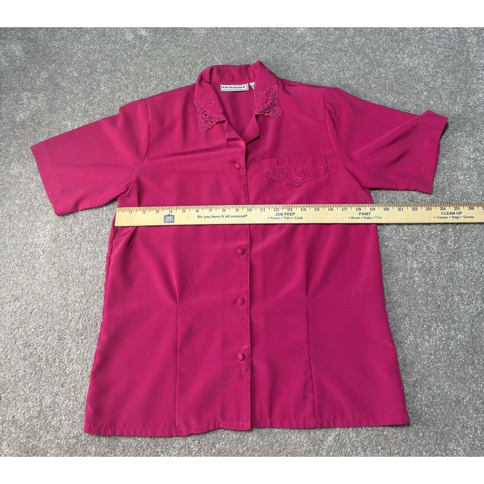 Other Vintage 80s Hot Pink Top Womens 8 Shoulder Pads Korea Dainty Size M / US 6-8 / IT 42-44 - 5 Thumbnail